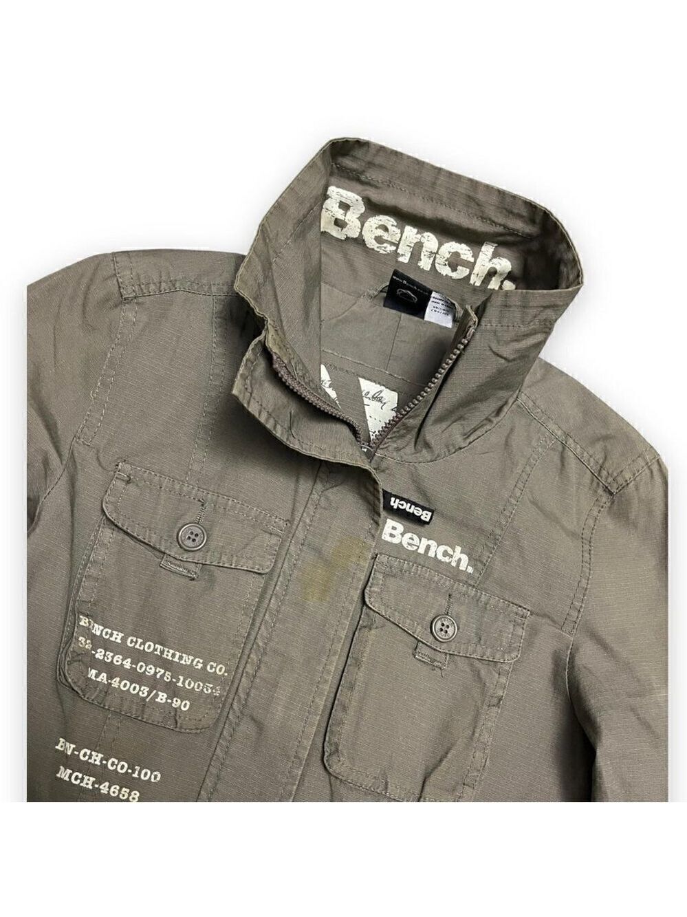 BENCH Khaki Cargo Designer Full Zip Light Jacket - Womens Small - Picture 2 of 5